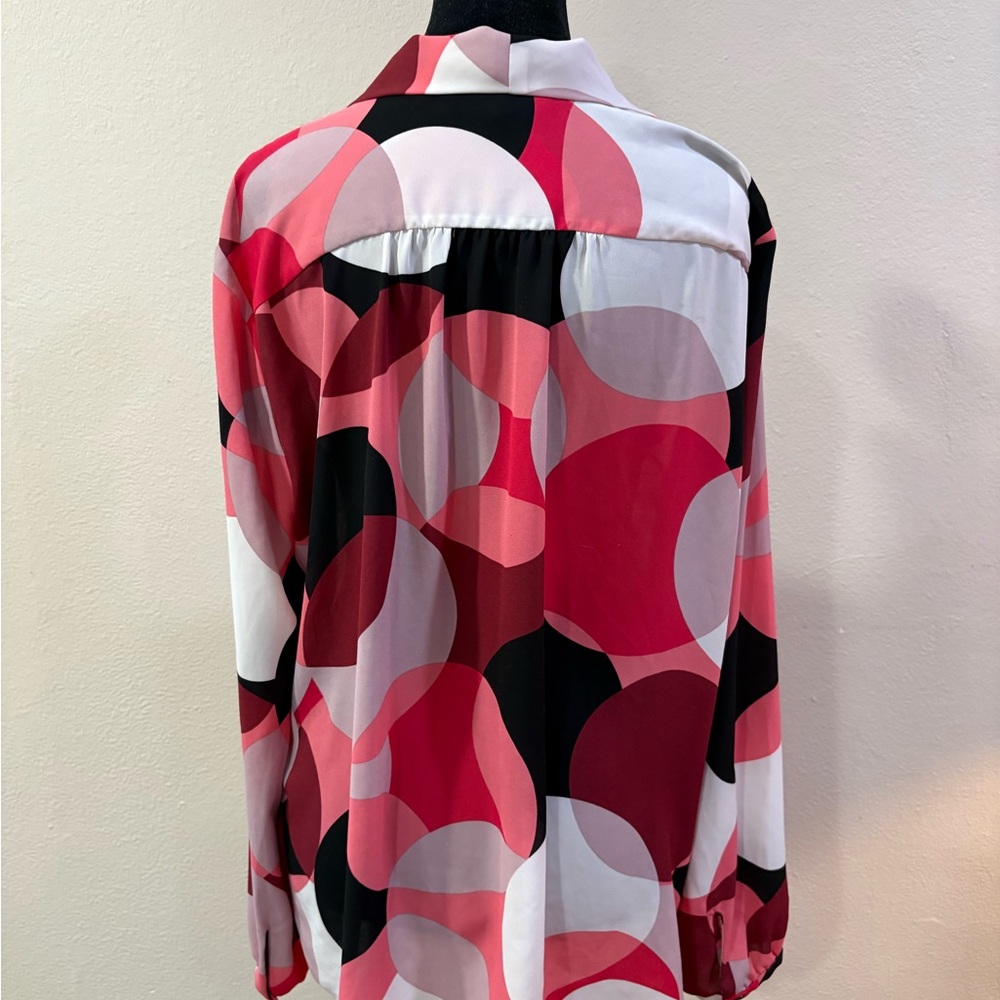 Nine West Tie-neck Patterned Blouse - Picture 4 of 5